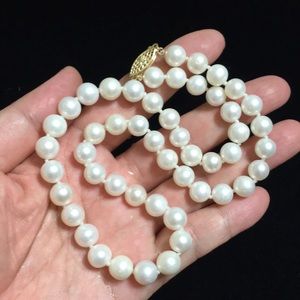 🖤14K gold 8mm pearls necklace